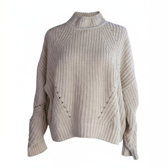 American Threads Beige Pointelle Knit Sweater – Size S/M - Picture 3 of 4